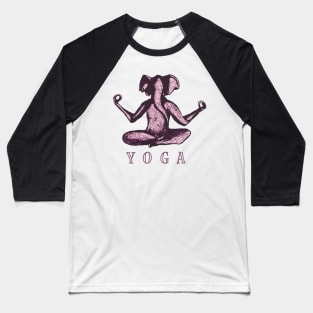 Yoga Pink Elephant Baseball T-Shirt